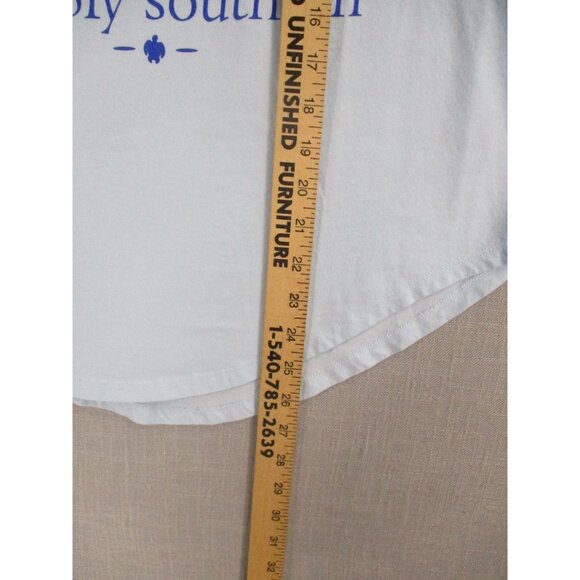 Simply Southern Salty Vibes Light Blue Racerback Tank Top Small 100% Cotton - Picture 4 of 7